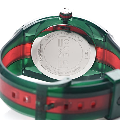 Gucci Stainless Steel Rubber 46mm Sync Web Quartz Watch Green 4 of 7
