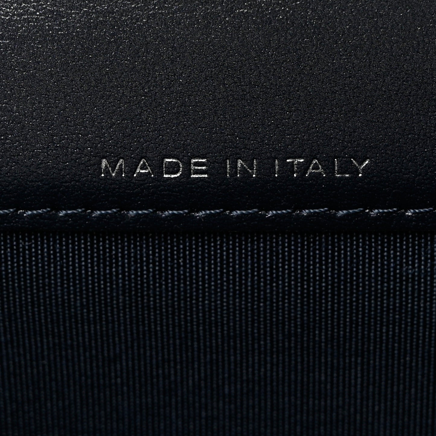Goatskin Camellia Embossed Flap Card Holder Wallet Dark Blue