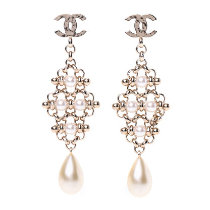 Chanel Pearl Monte-Carlo Nights Drop Earrings Gold 1 of 5