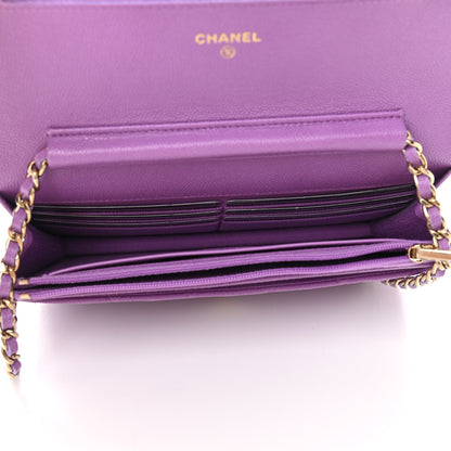 Chanel Caviar Quilted Wallet On Chain WOC Purple 5 of 12