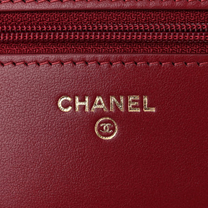 Chanel Calfskin Quilted Perfect Fit Wallet On Chain WOC Burgundy 5 of 11