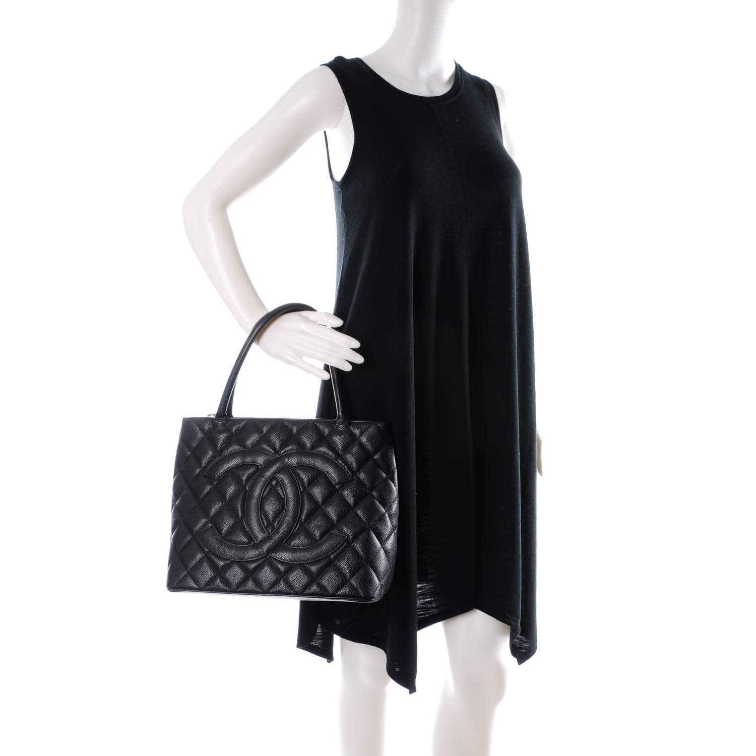 Chanel Caviar Quilted Medallion Tote Black 2 of 7