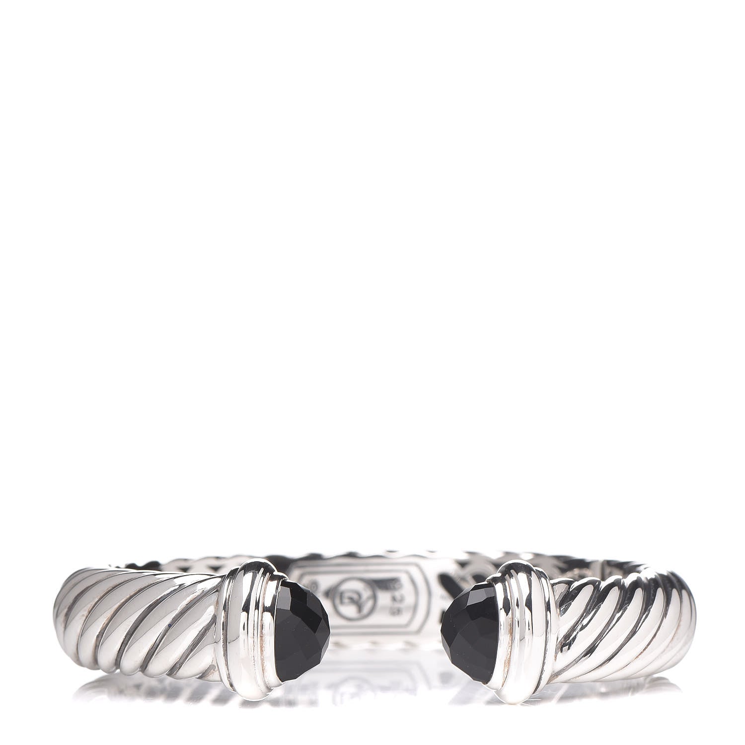 David Yurman Sterling Silver Black Onyx 10mm Waverly Bracelet 1 of 4