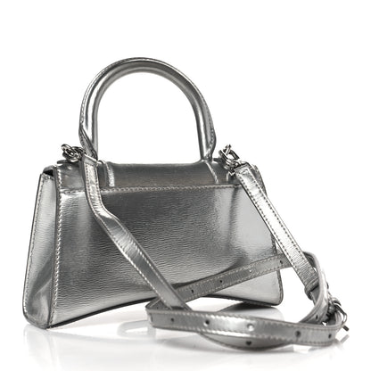 Balenciaga Metallic Textured Calfskin Hourglass Top Handle Bag XS Silver 2 of 8