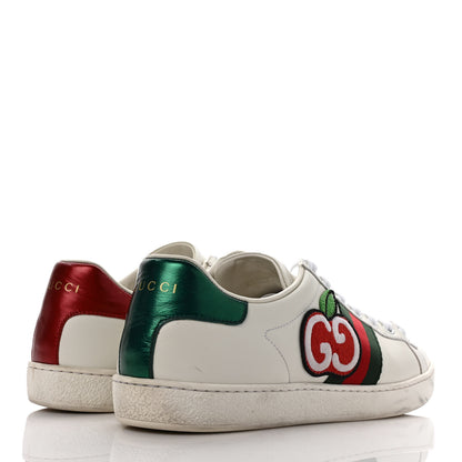 Gucci Calfskin Web GG Apple Embroidered Womens Ace Sneakers 39.5 White 4 of 8