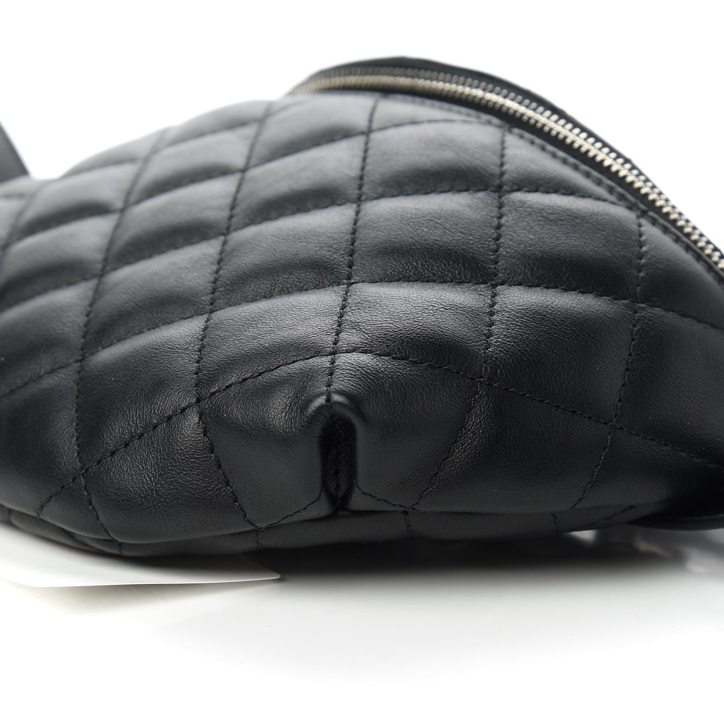 Calfskin Quilted Waist Belt Bag Black