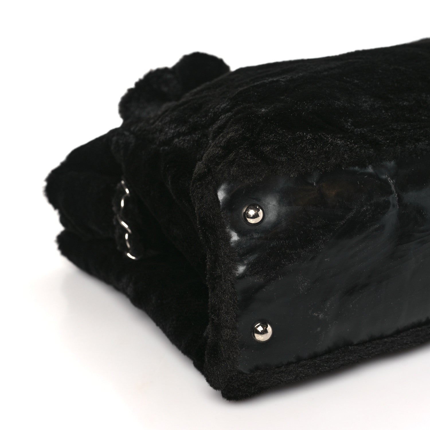 Chanel Fantasy Fur Quilted Camellia Tote Black 9 of 11