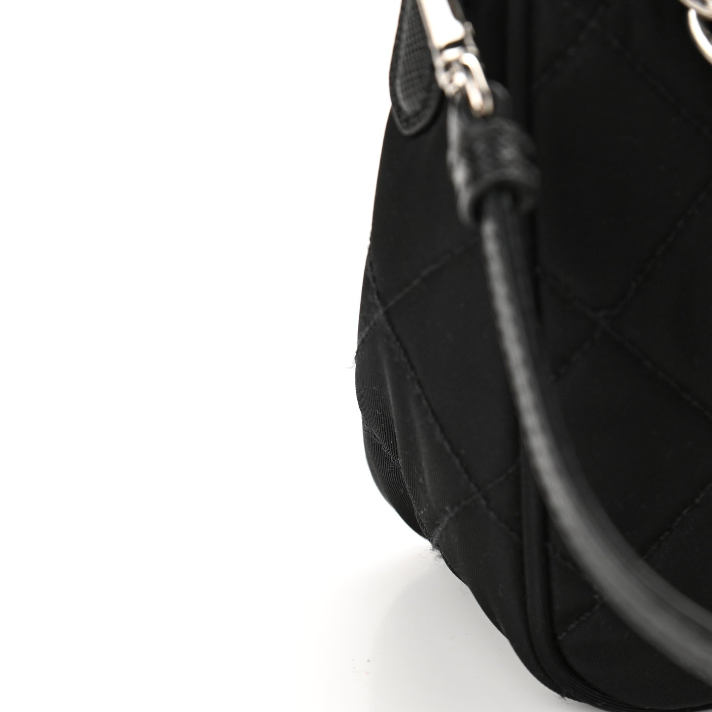 Nylon Tessuto Impuntu Quilted Crossbody Bag Black