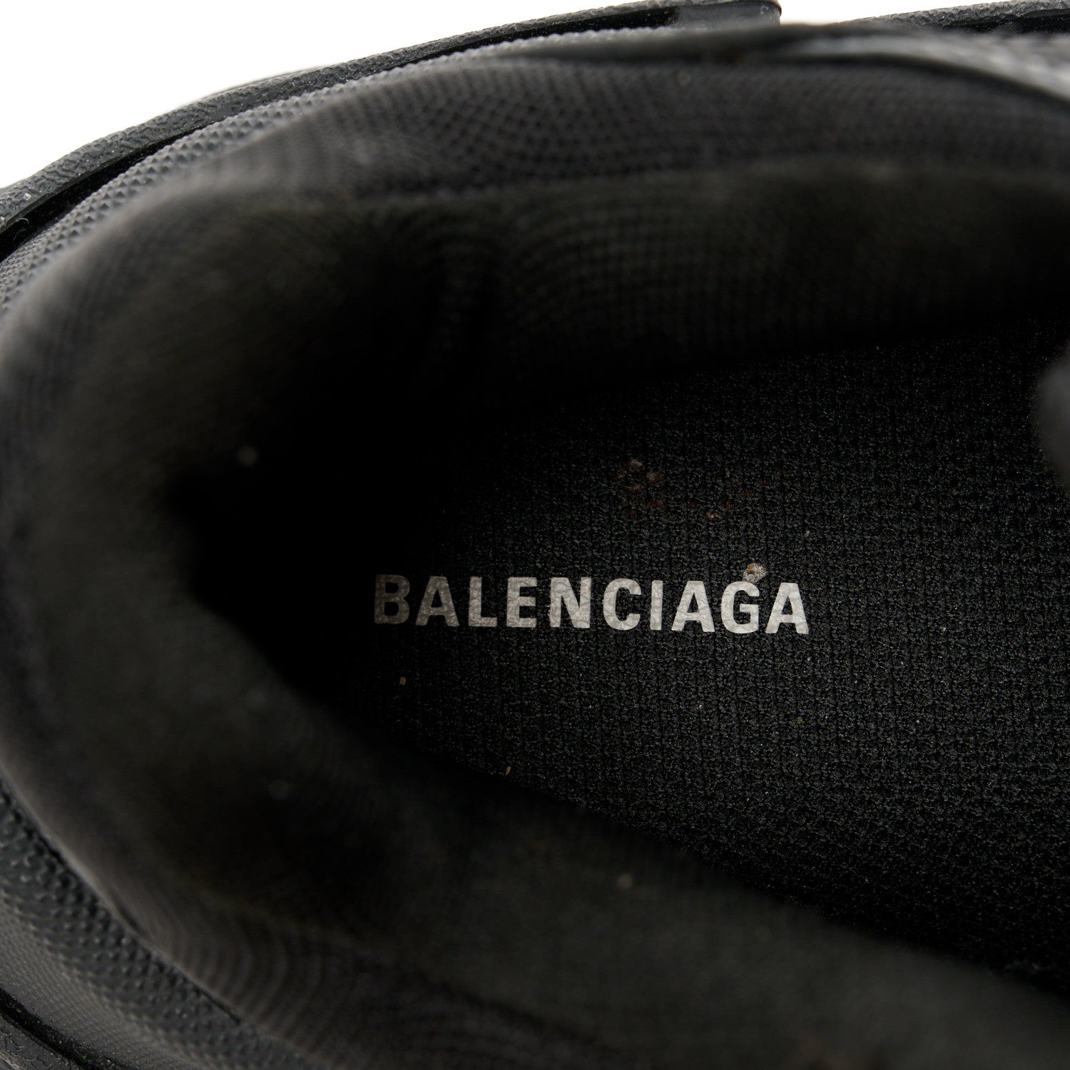 Balenciaga Fabric Mesh Womens Triple S Sneakers 37 Black 8 of 9