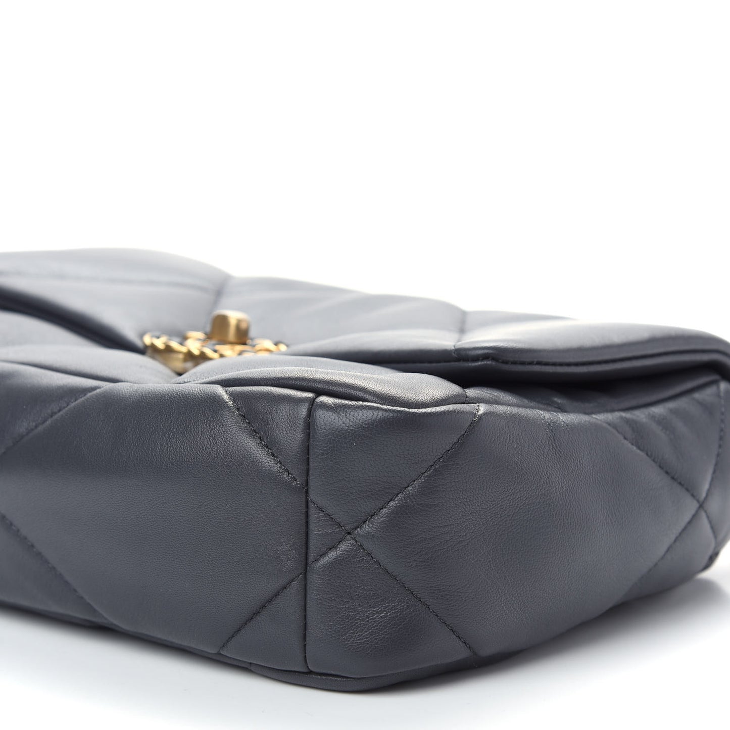 Lambskin Quilted Medium Chanel 19 Flap Dark Grey