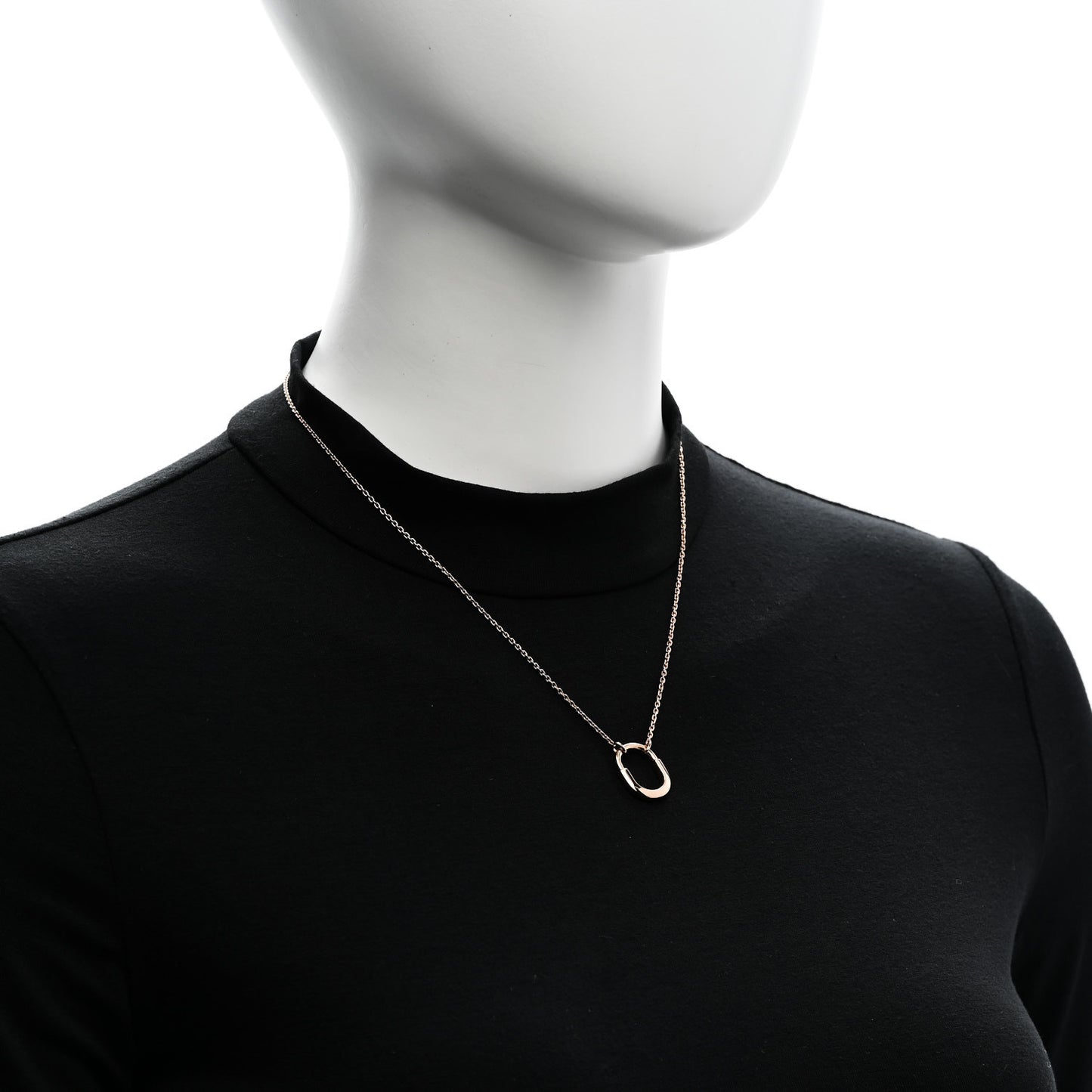 18K Rose Gold Small Lock Pendant Necklace