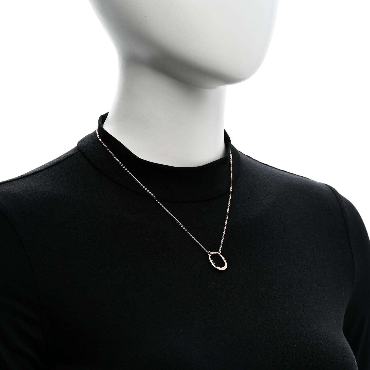 Tiffany 18K Rose Gold Small Lock Pendant Necklace 2 of 7