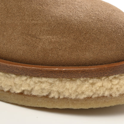 Chanel Shearling Suede Calfskin High Boots 36 Brown Beige 11 of 12