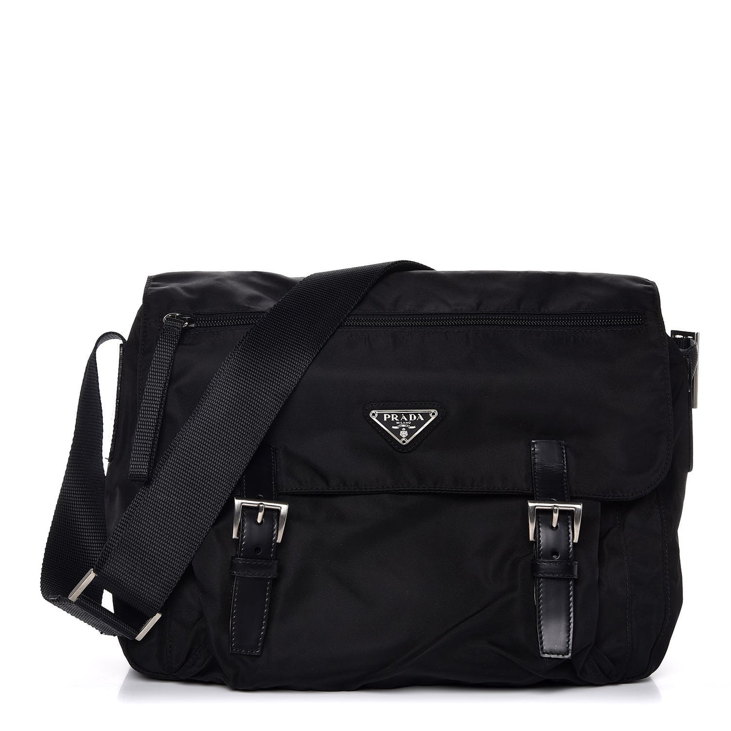 Nylon Vela Messenger Bag Black