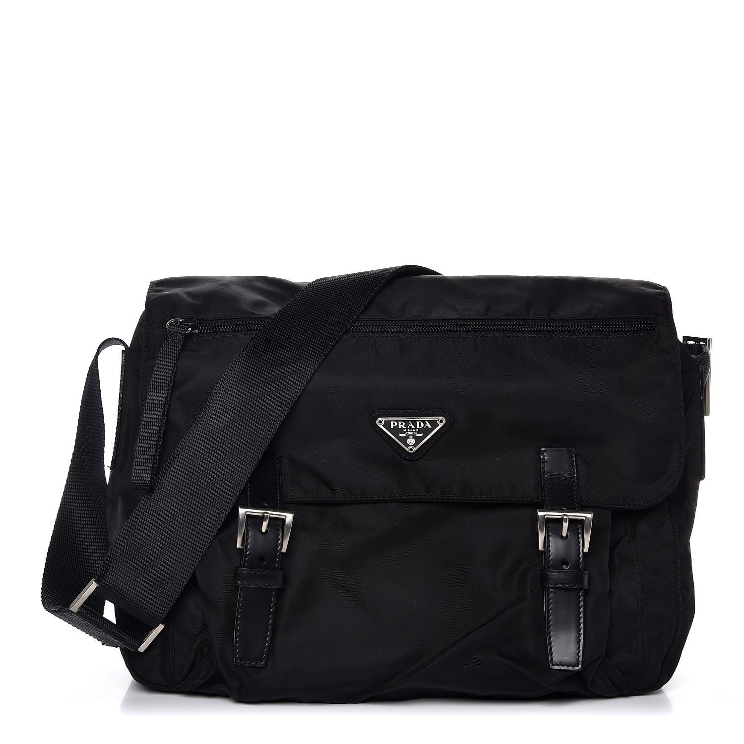 Prada Nylon Vela Messenger Bag Black 1 of 9