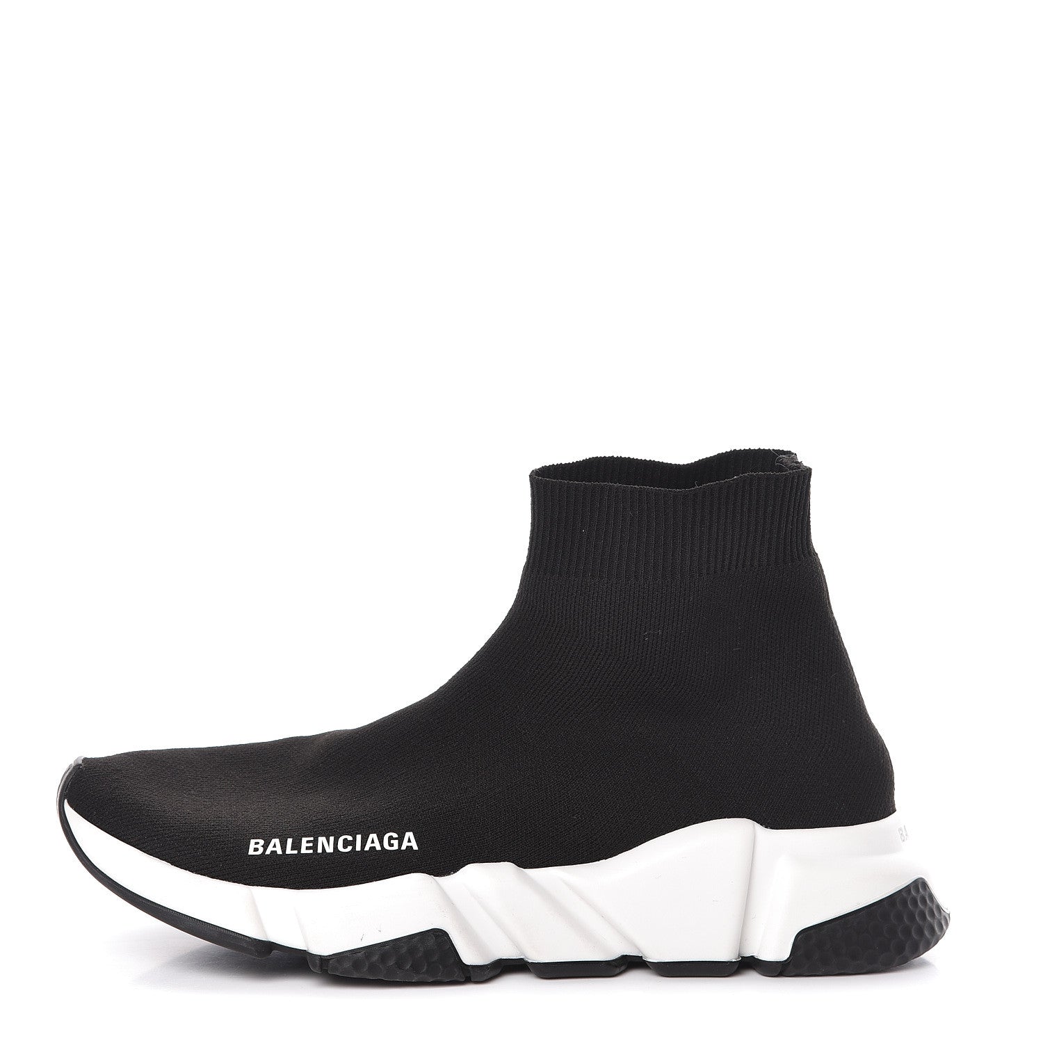 Balenciaga Neoprene Knit Womens Speed Sneakers 38 Black White 1 of 11
