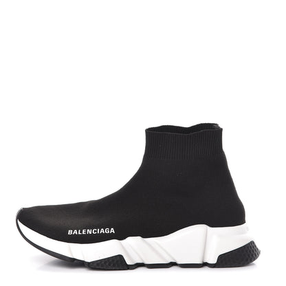 Balenciaga Neoprene Knit Womens Speed Sneakers 38 Black White 1 of 11