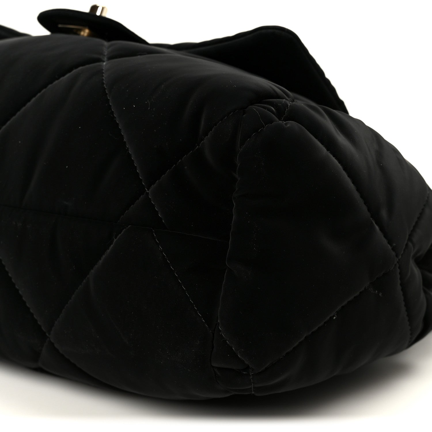 Chanel Nylon Velvet Effect Quilted Large Bowling Bag Black 11 of 11
