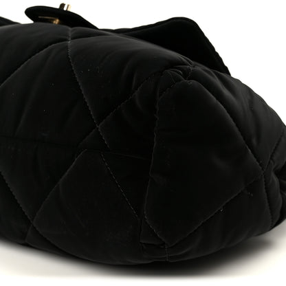 Chanel Nylon Velvet Effect Quilted Large Bowling Bag Black 11 of 11