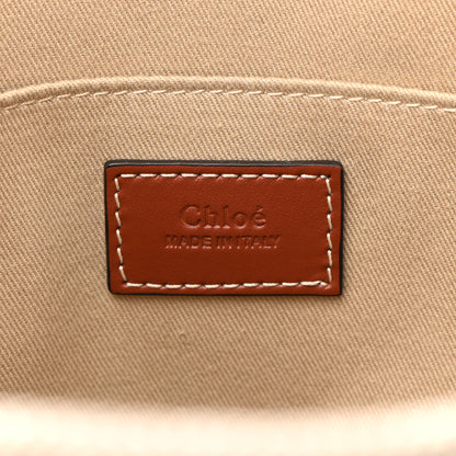 Chloe Cotton Calfskin Medium Woody Ribbon Tote White Brown 5 of 9