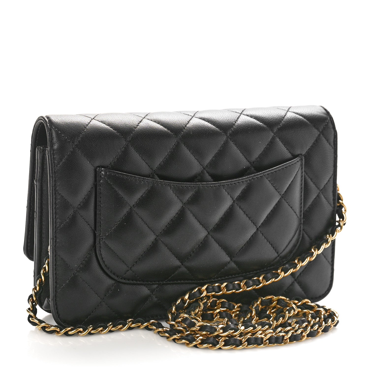 Chanel Lambskin Quilted Wallet On Chain WOC Black 2 of 10