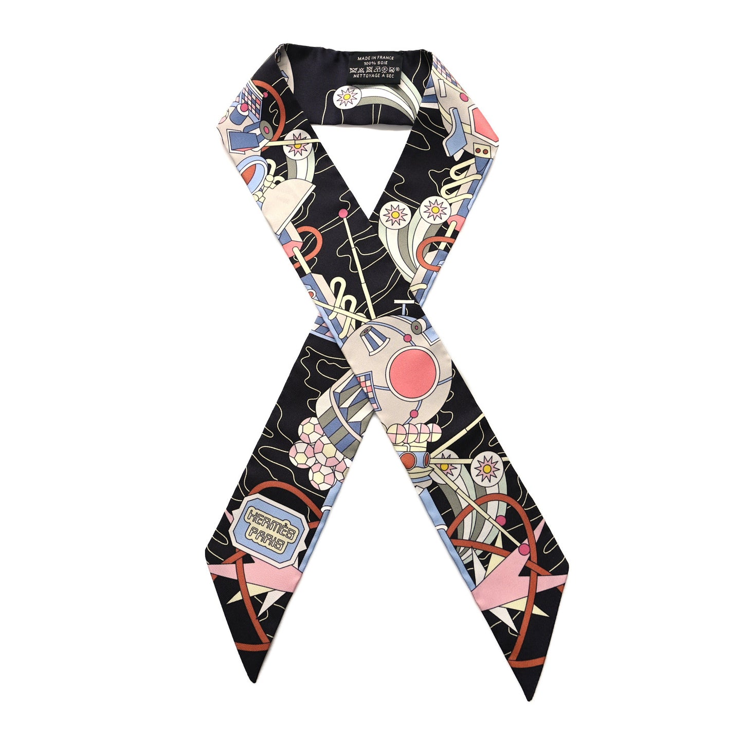 Silk Odyssey Twilly Black Bleu Ciel Rose