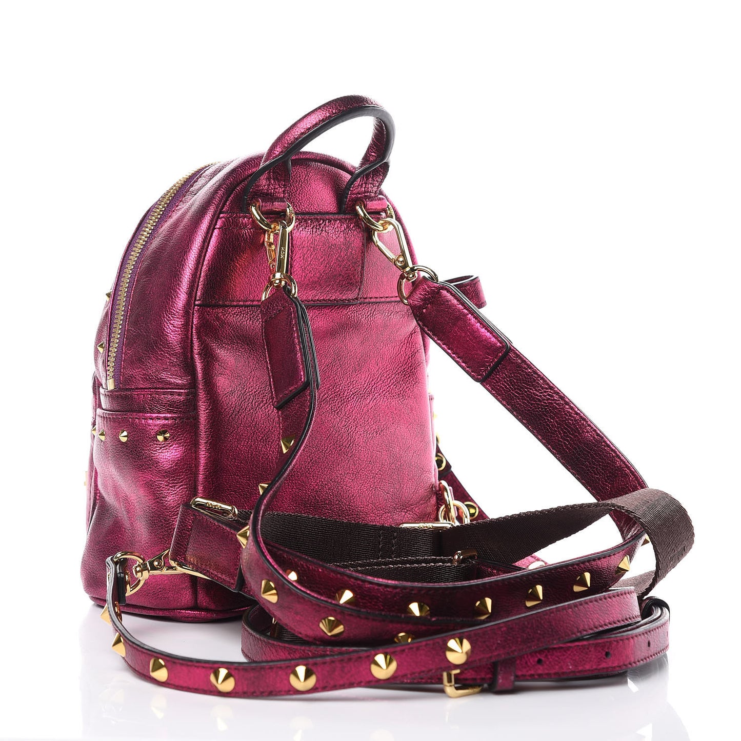 Metallic Calfskin Swarovski Crystal Baby Edeline Backpack Pink