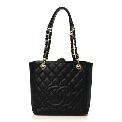 Chanel Caviar Quilted Petit Shopping Tote PST Black 1 of 9