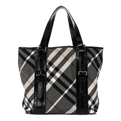 Burberry Nylon Beat Check Victoria Tote Black 1 of 16