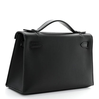 Hermes Swift Kelly Pochette Clutch Black 3 of 12