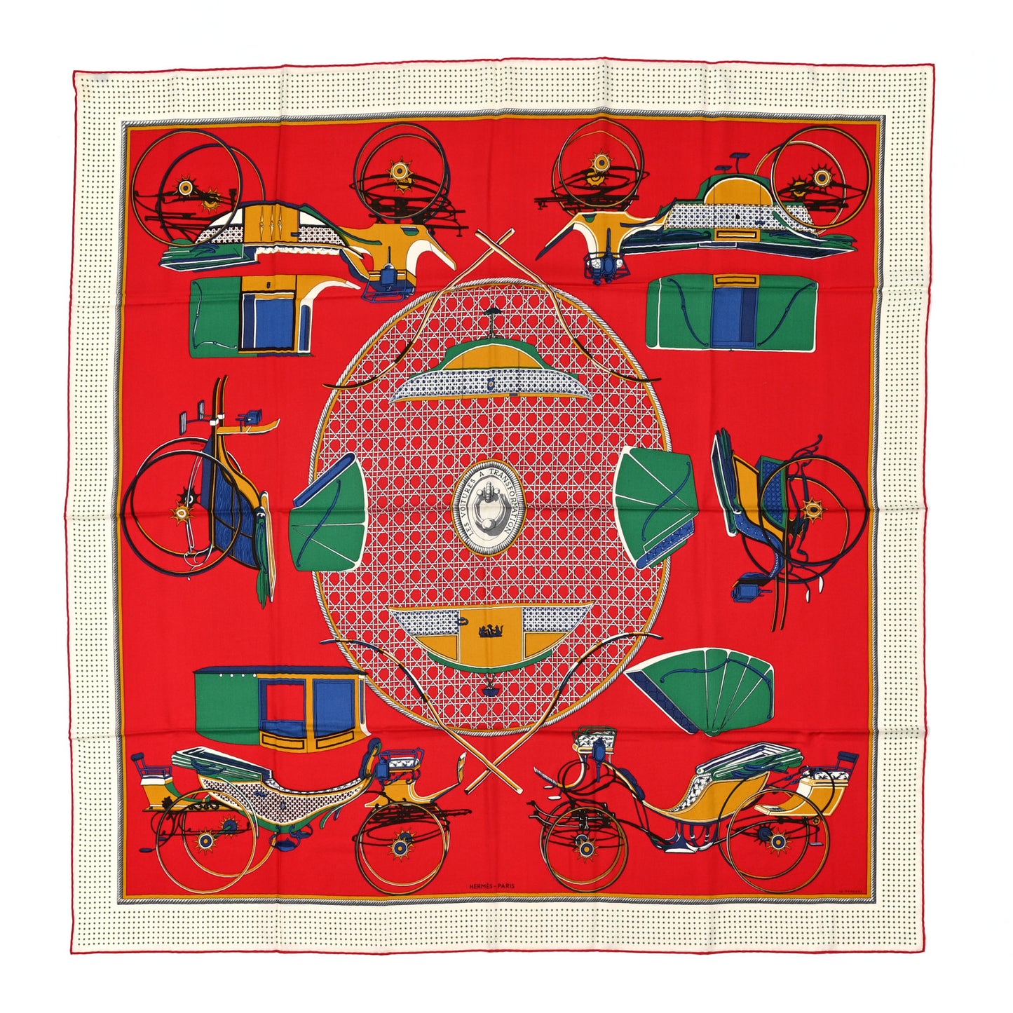 Cashmere Silk Les Voitures A Transformation Shawl 140 Rouge Vert Safran