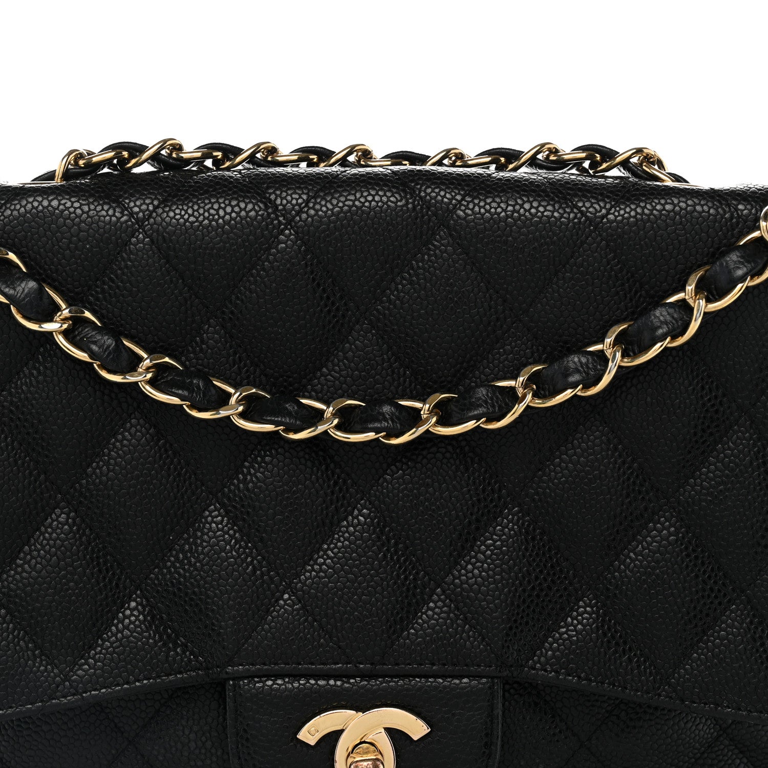 Chanel Caviar Quilted Jumbo Single Flap Black 8 of 13