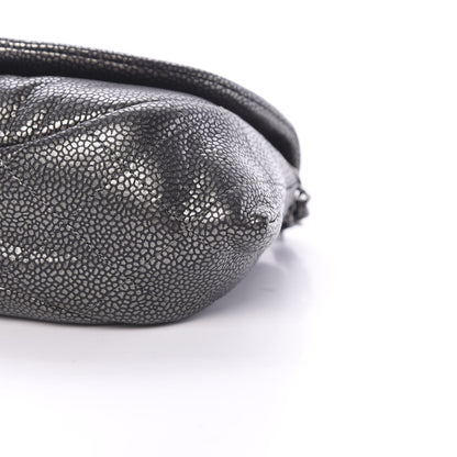 Chanel Metallic Caviar Half Moon Wallet On Chain WOC Dark Silver 10 of 12