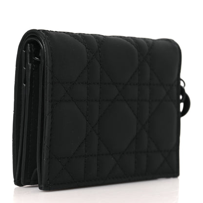 Christian Dior Calfskin Cannage Mini Lady Dior Wallet Black 3 of 8