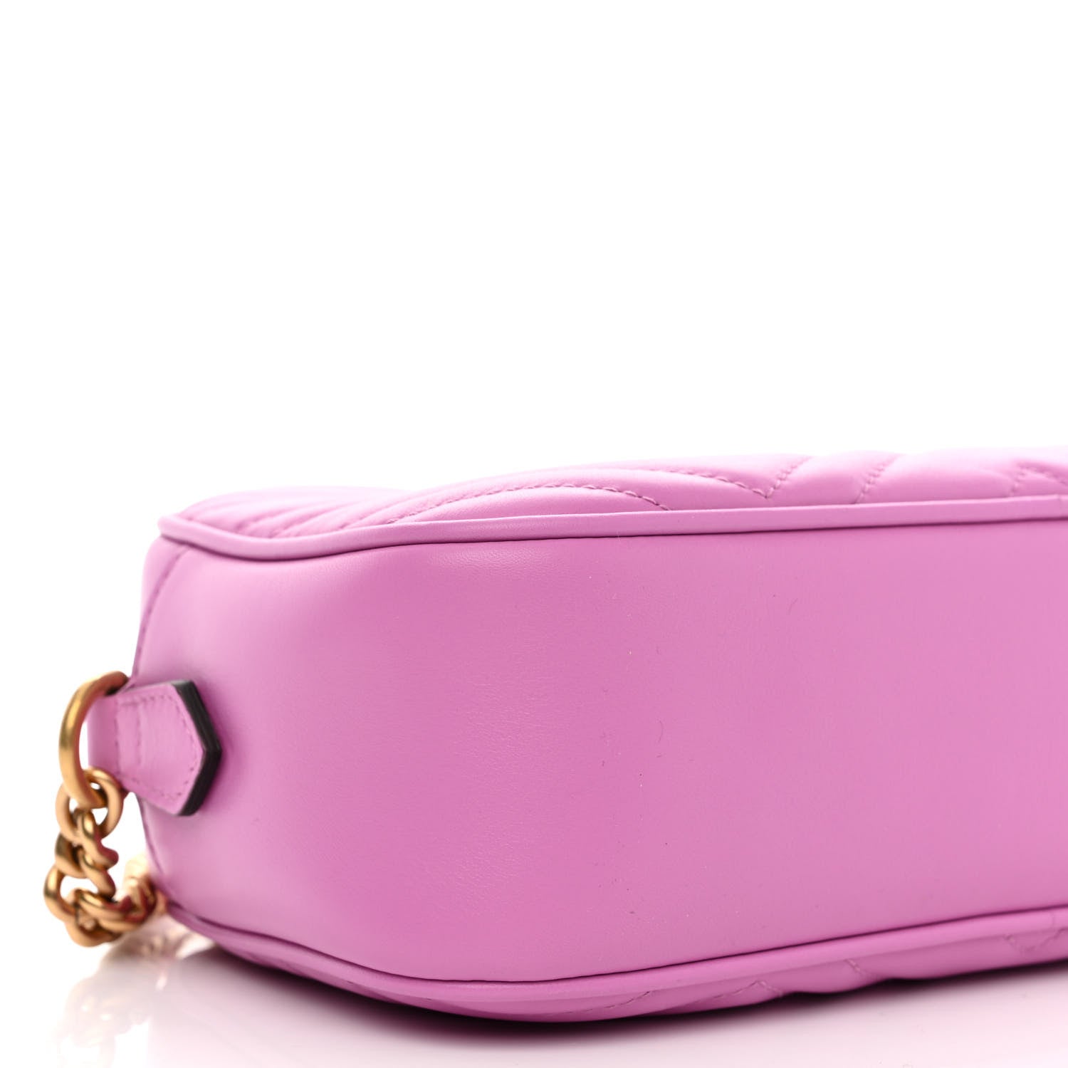 Gucci Calfskin Matelasse Small GG Marmont Chain Shoulder Bag Candy Mousse 9 of 10