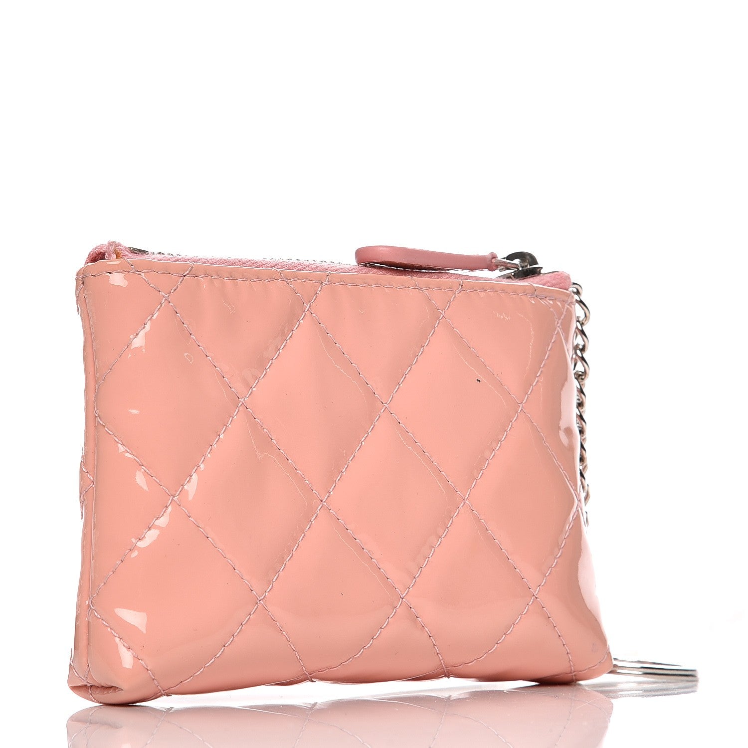 Chanel Patent Quilted Key Holder Case Pink 3 of 7