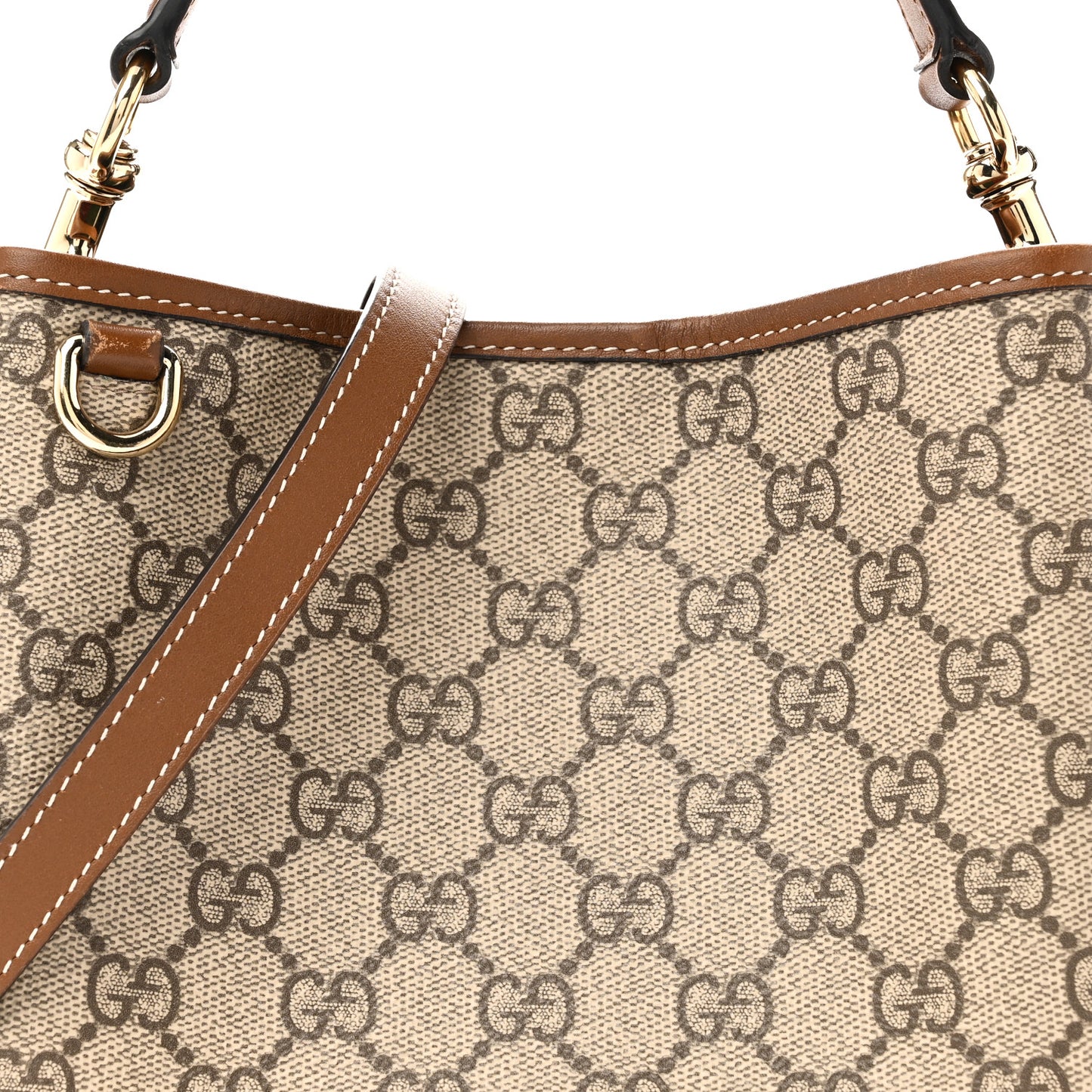 GG Supreme Monogram Emblem Small Shoulder Bag Beige Ebony Sundial