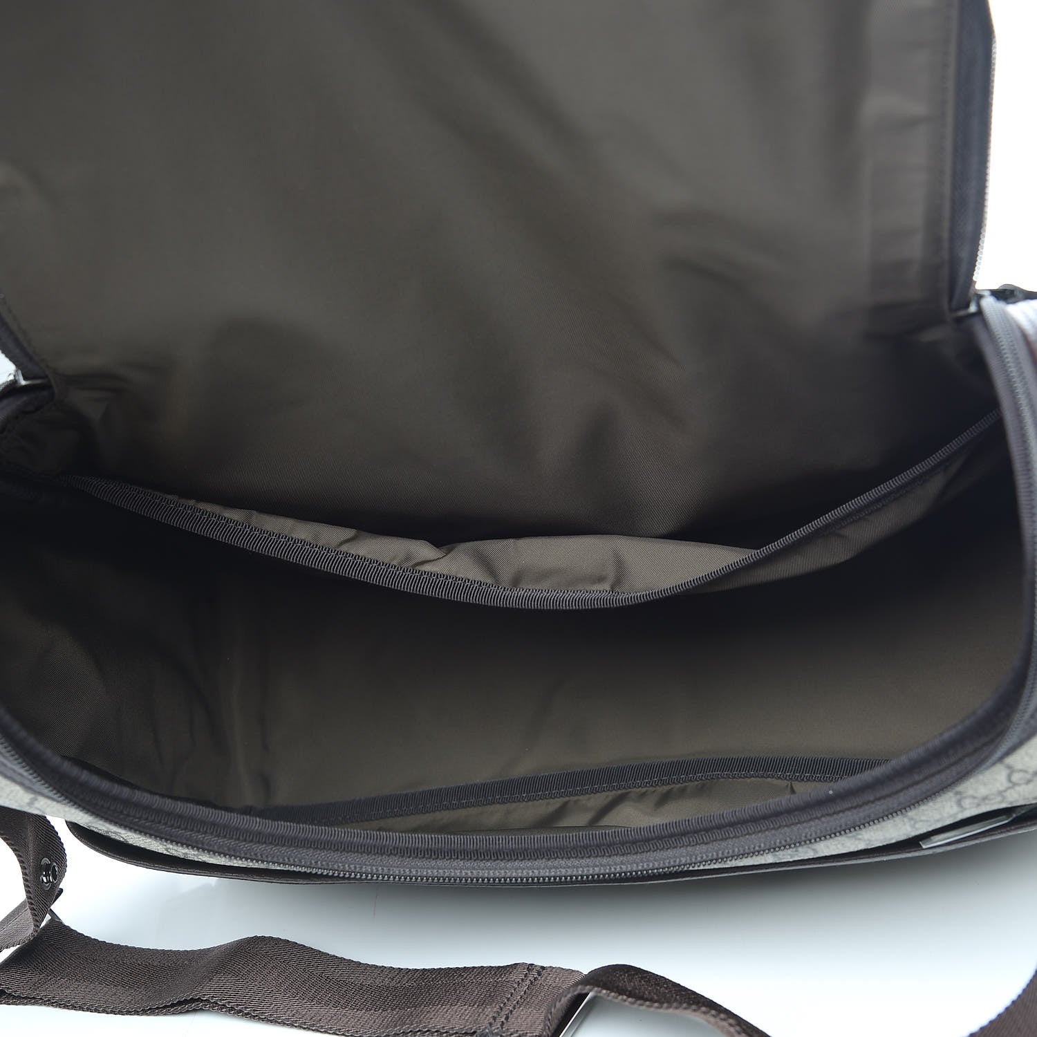 Gucci GG Supreme Monogram Selleria Calfskin Large Diaper Bag Beige Ebony Cocoa Dark Chocolate 6 of 12