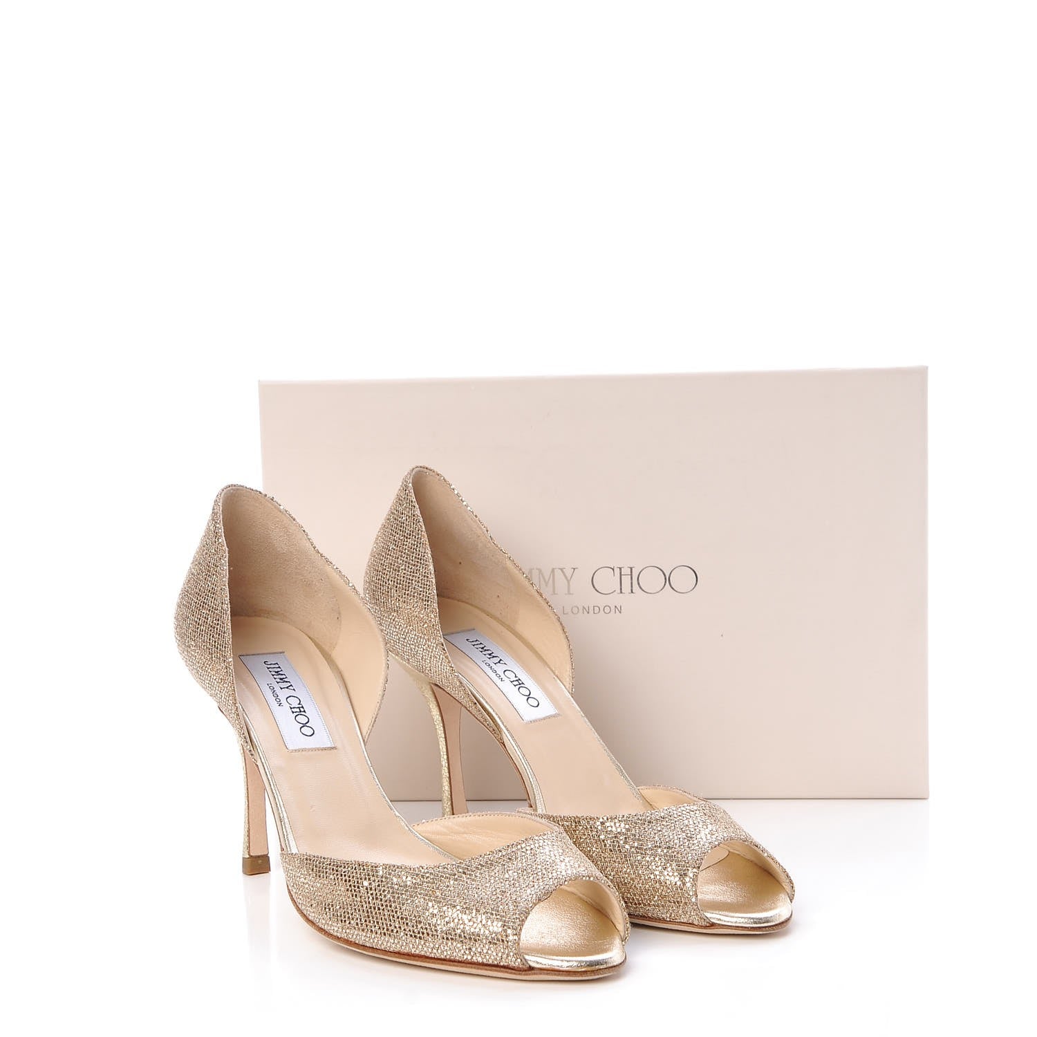 Jimmy Choo Glitter Logan D'Orsay Pumps 38.5 Gold 12 of 12
