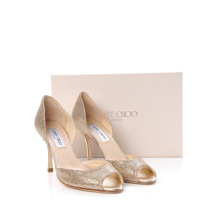 Jimmy Choo Glitter Logan D'Orsay Pumps 38.5 Gold 12 of 12