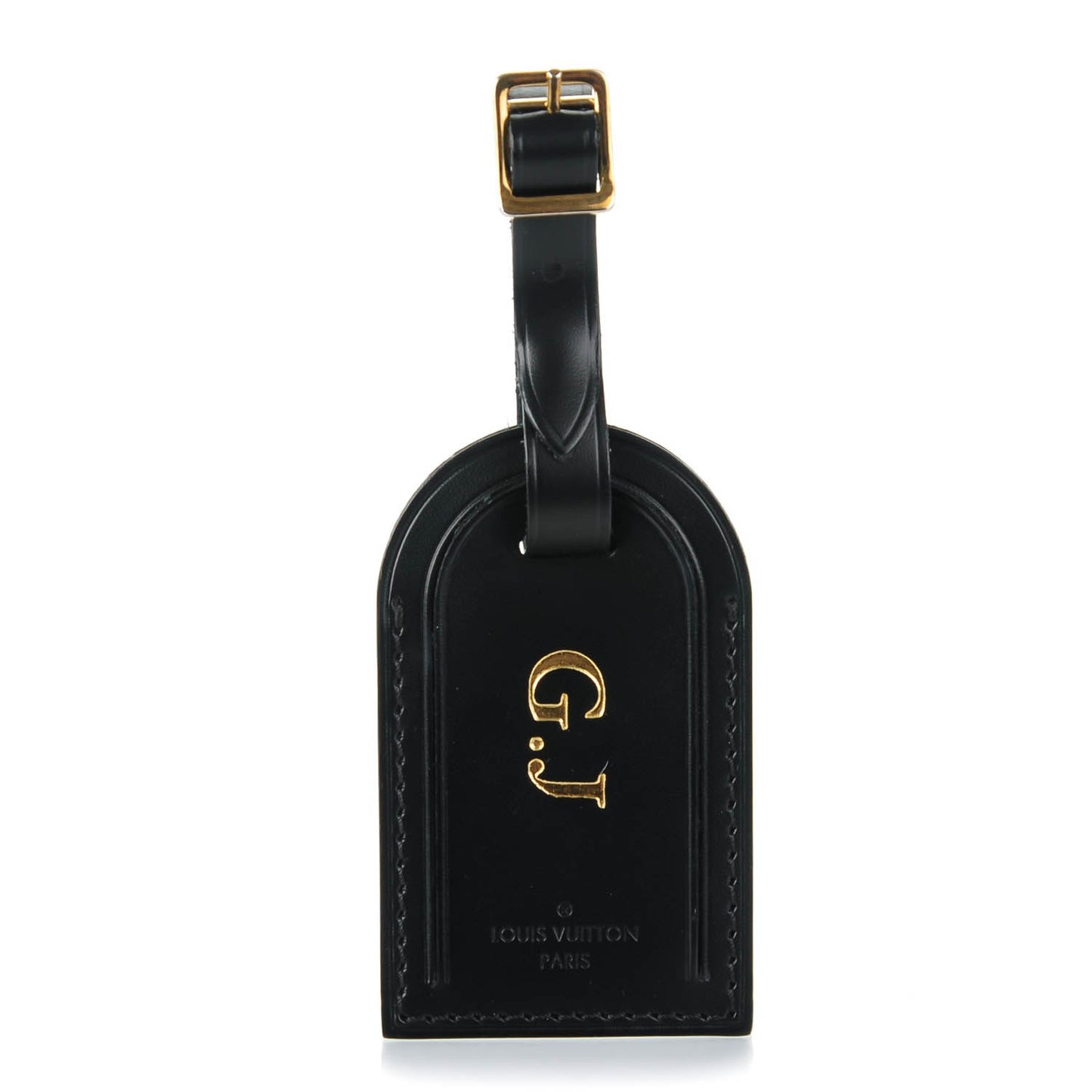 Calfskin Luggage Tag Black
