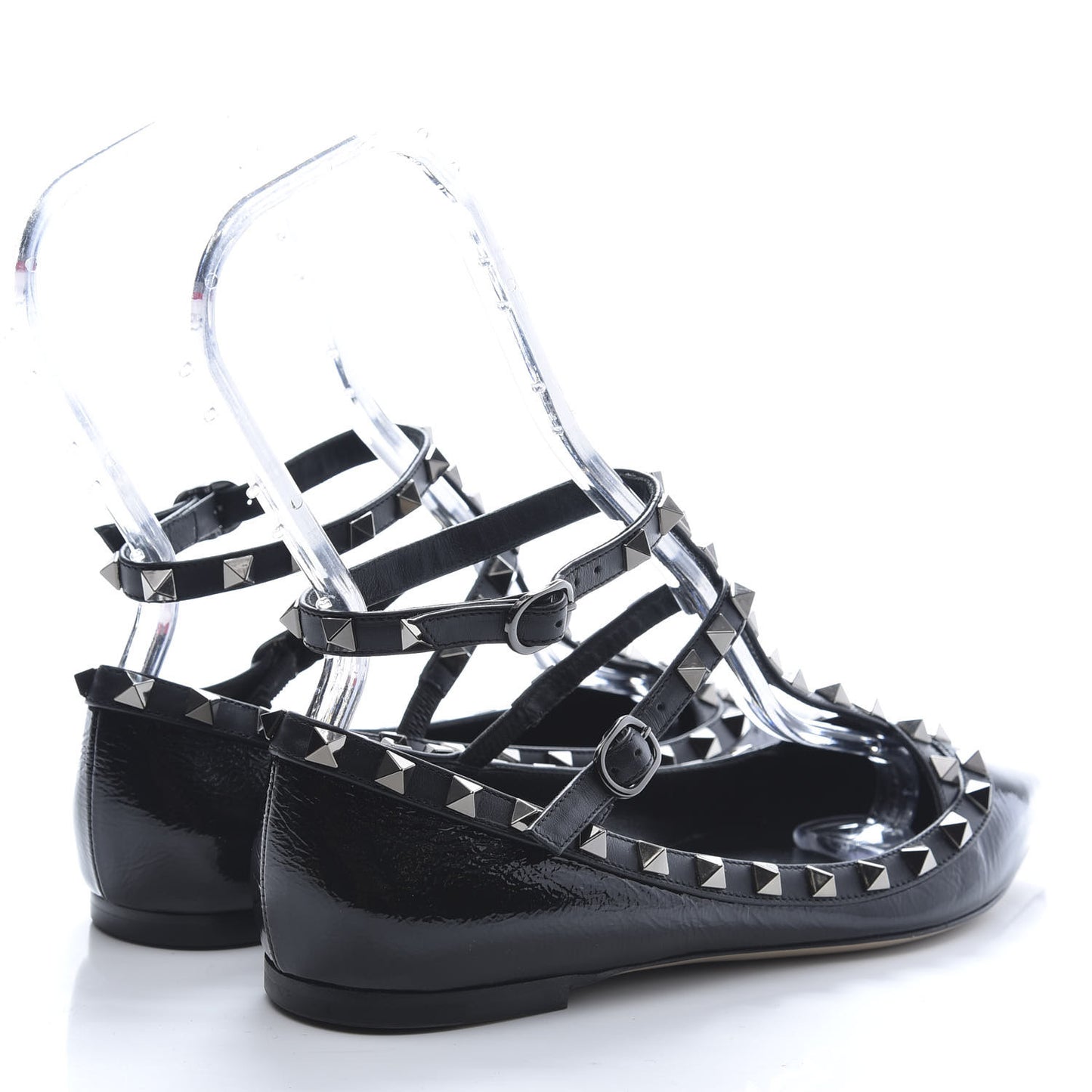 Patent Rockstud Cage Ballerina Flats 37.5 Black