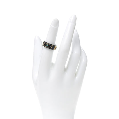 Gucci 18K Yellow Gold Ceramic Topaz Icon Band Ring 51 5.75 Black 2 of 6