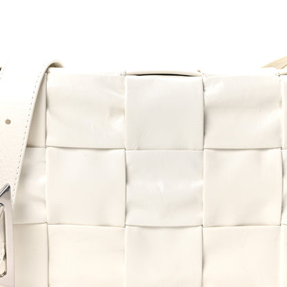 Bottega Veneta Patent Maxi Intrecciato Cassette Crossbody Bag White 8 of 10