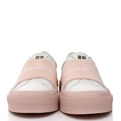 Givenchy Calfskin Band Logo Womens City Sport Sneakers 37 White Pink 2 of 9