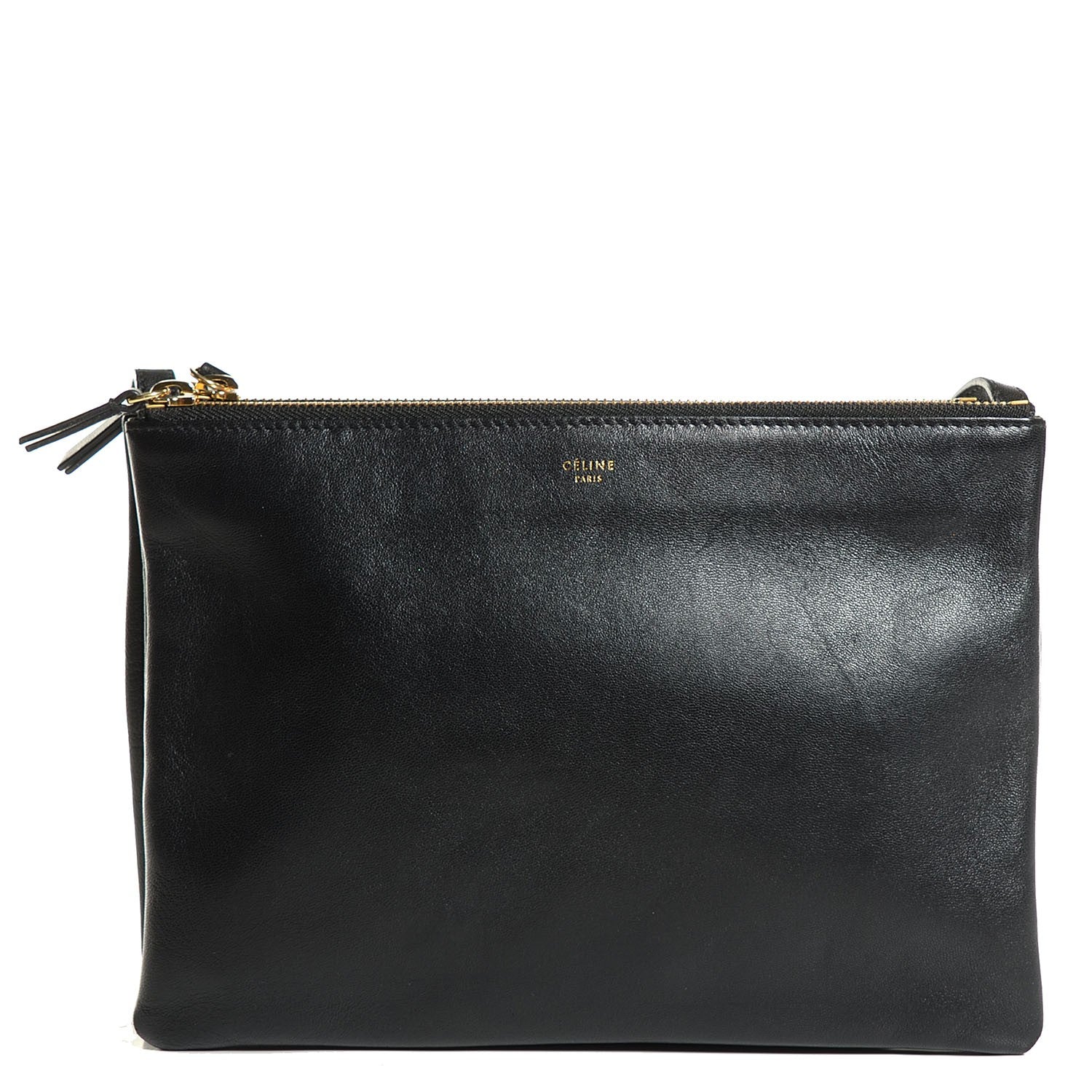 Celine Lambskin Large Trio Crossbody Bag Black 1 of 11