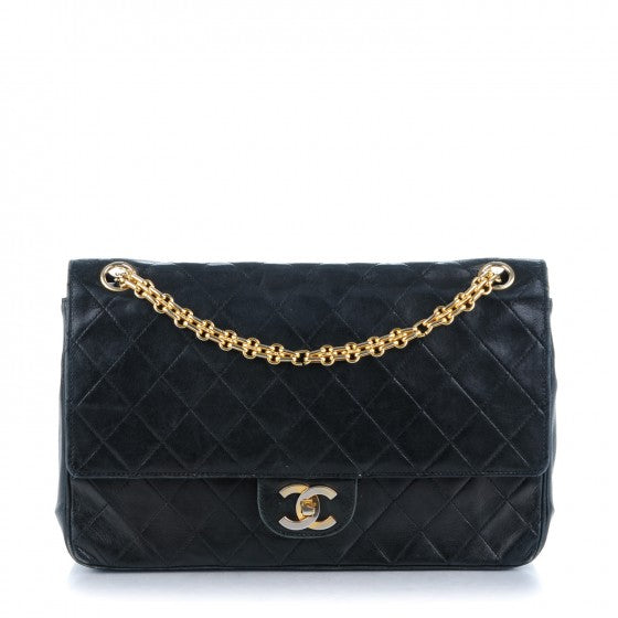 Chanel Lambskin Quilted Medium Bijoux Chain Double Flap Black 1 of 11