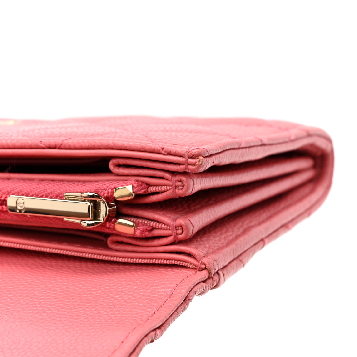 Chanel Caviar Quilted Medium Gusset Flap Wallet Pink 11 of 15