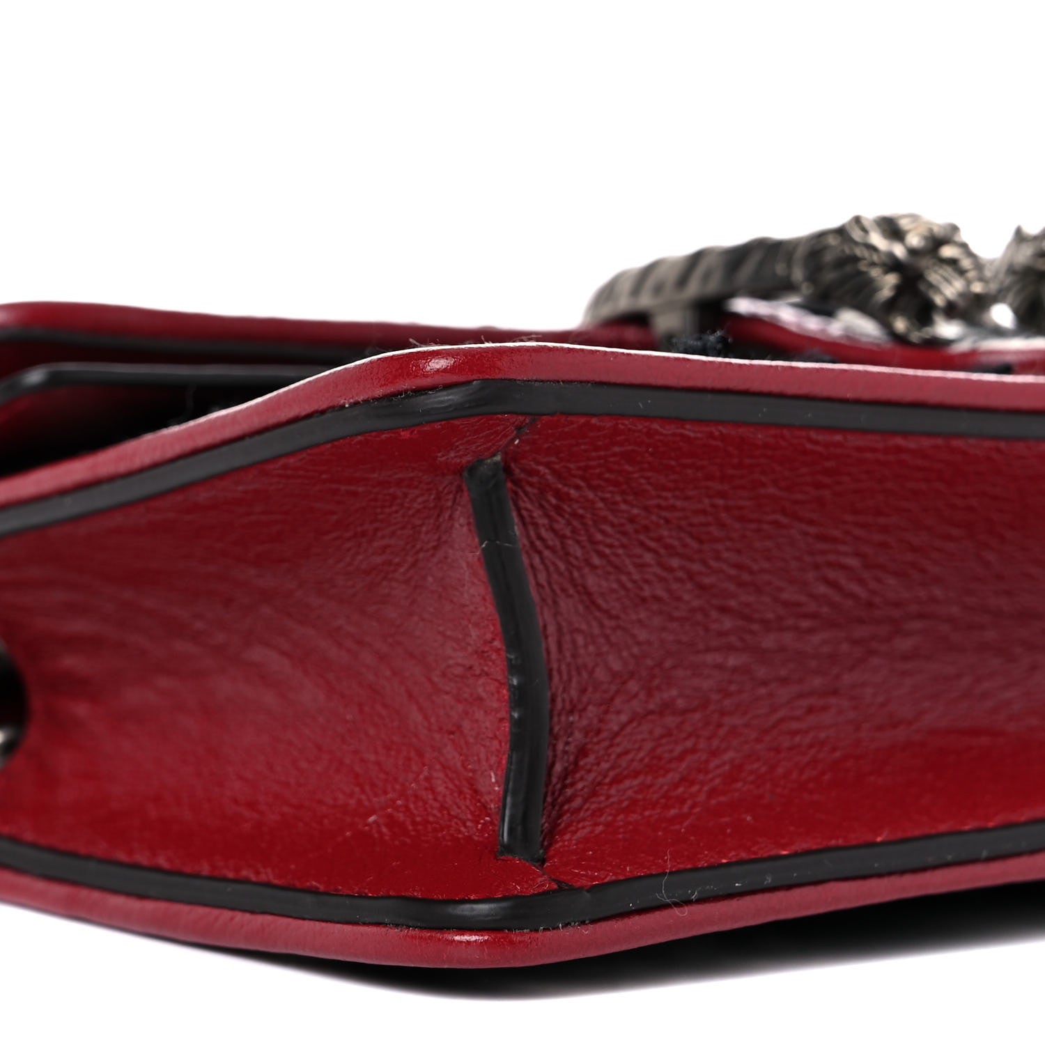 Gucci Tweed GG Monogram Super Mini Dionysus Shoulder Bag Black White Romantic Cherry 7 of 9