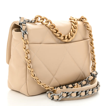 Chanel Lambskin Quilted Medium Chanel 19 Flap Beige 3 of 11